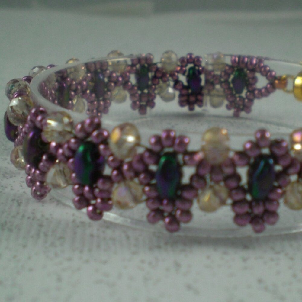 Purple Splendor Handbeaded Slim Bracelet